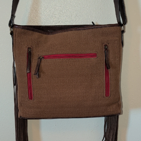 Ariat Brown and Multicolor Fringe Bag And Wallet Set - Picture 3 of 15